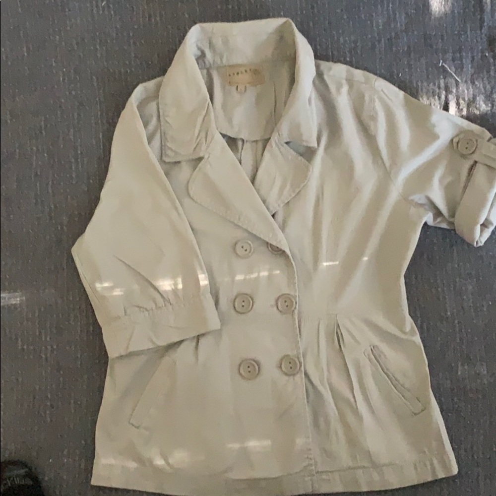 Khaki styled utility jacket.